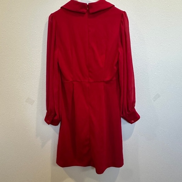 Classy Dinner Red Wrap Dress - Picture 2 of 4